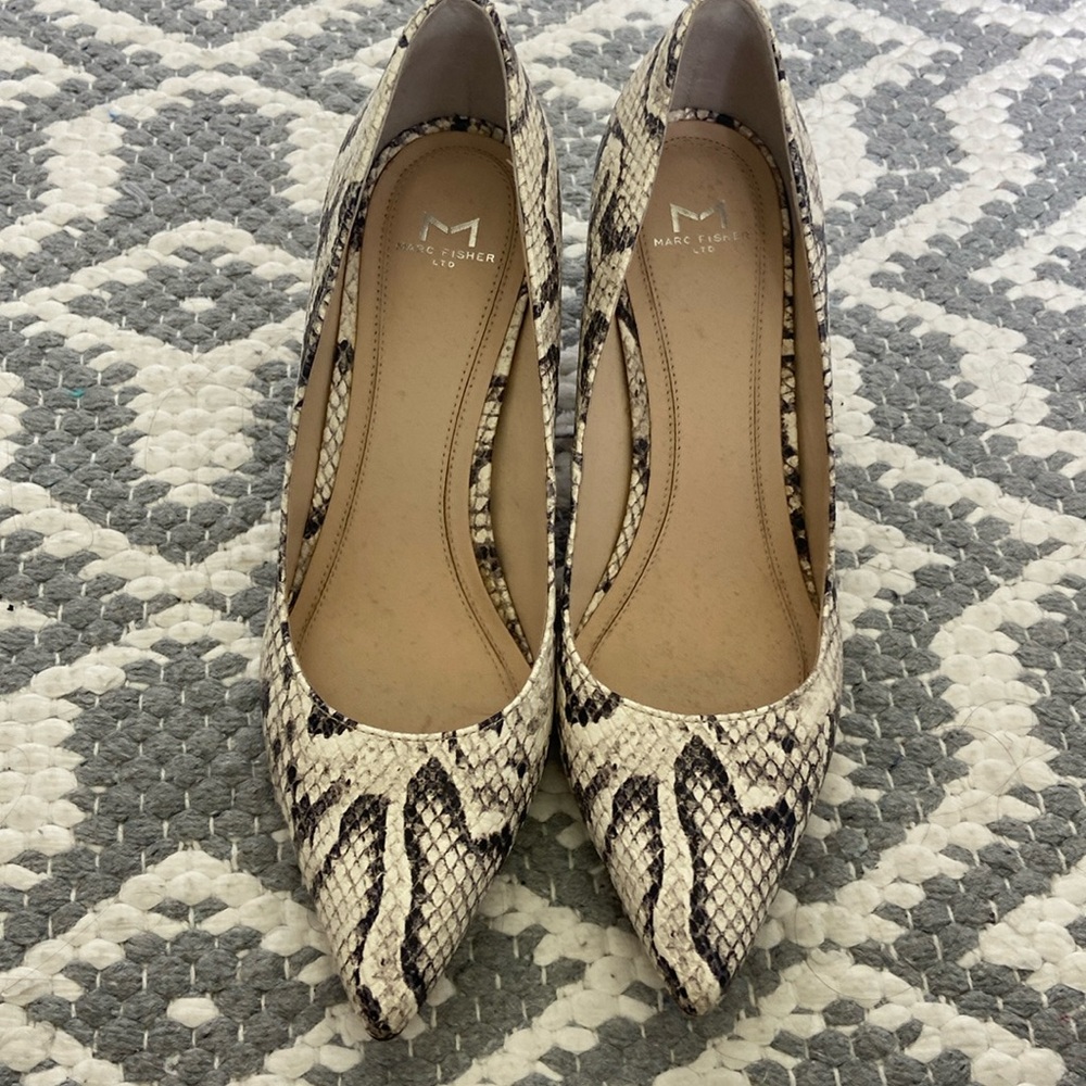 Marc fisher LTD snake print 2 in heel